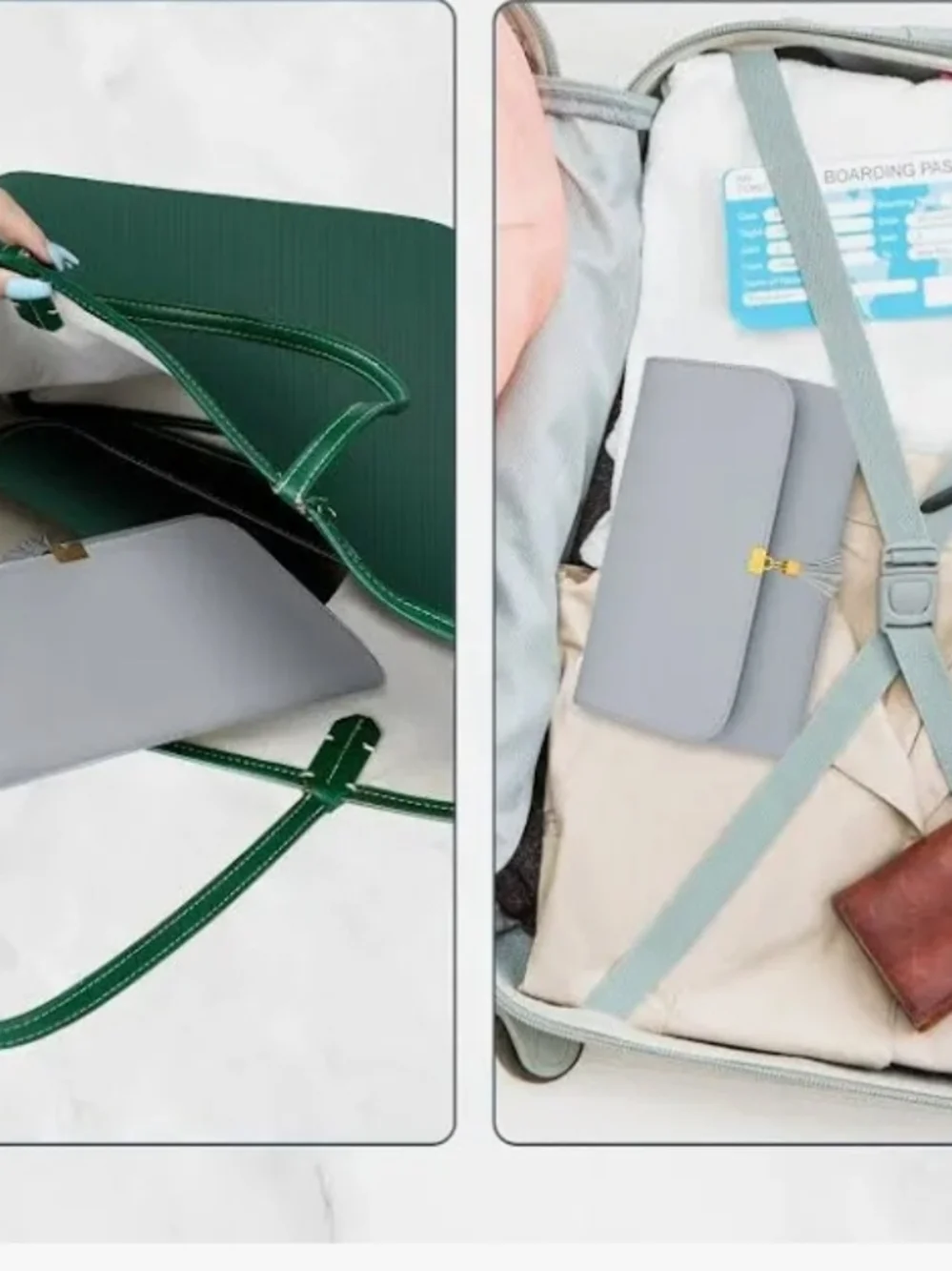 Light Blue Women's Jewelry Travel Case with Tassel Closure